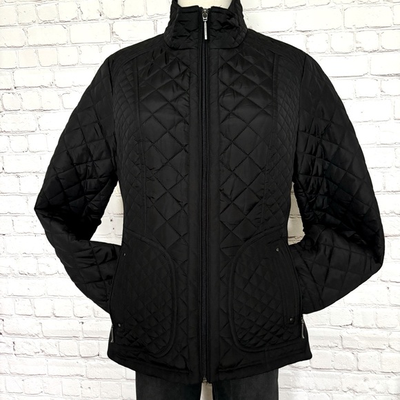 WEATHERPROOF Black Quilted Jacket with Side Stretch Panels--M - Picture 4 of 16